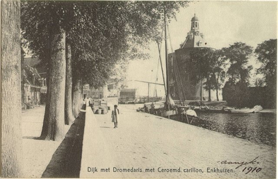 foto-5781 Dijk met Dromedaris met Ceroemd i.e. beroemd carillon : Enkhuizen, ca. 1900