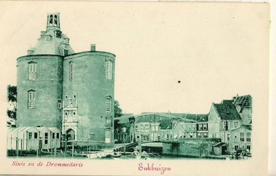 foto-5784 Sluis en de Drommedaris Enkhuizen, ca. 1900