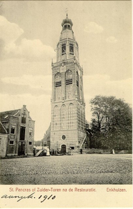 foto-5818 St. Pancras of Zuider-Toren na de Restauratie. Enkhuizen, 1910?