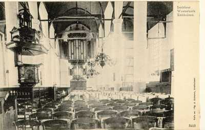 foto-5845 Interieur Westerkerk Enkhuizen, ca. 1900