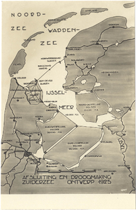 18368 Afsluiting en droogmaking Zuiderzee ontwerp 1925, ca. 1925