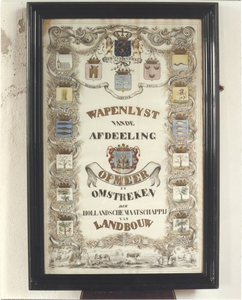 foto-8889 Wapenlijst van de afdeling Opmeer van de Hollandsche Maatschappij van Landbouw, 1853