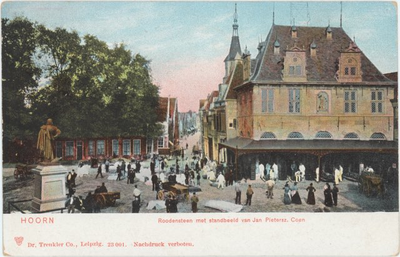 27094 Hoorn : Roodensteen met standbeeld van Jan Pietersz Coen, 1906