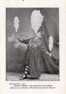 4070 Aandenken van Fakir Prins Talachius-Talarso Barnum en Bailey Wondermenschen Show , 1934