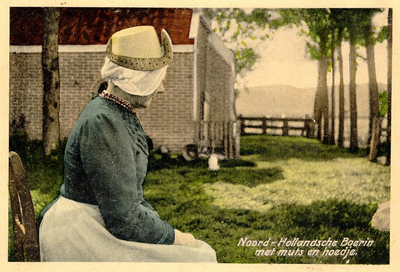 4171 Noord - Hollandsche Boerin met muts en hoedje, ca. 1930