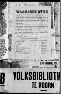 157 Affiche met waarschuwing van Westfriese burgemeesters om geen sabotage te plegen