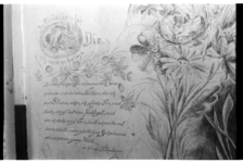 186 Muurtekening van het gedicht Die blauen Frühlingsaugen Schaun aus dem Gras hervor van Heinrich Heine