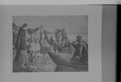 608 Christusfiguur (rechts, in een bootje) en een aantal toehoorders