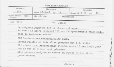 617 Berichtenformulier van Post Poddie 