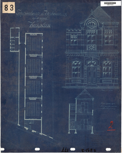 10001110 Schetsontwerp der verbouwing van de school aan het Kerkplein, Hoorn, Kerkplein 38, 1901