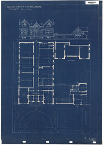 10001122 Rijks Tuinbouwwinterschool, plattegrond beletage en kelder, Hoorn, Bontekoestraat, 1913