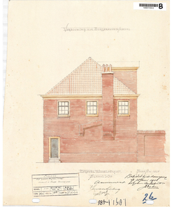 10001159 Verbouwing voormalige Burgeravondschool, zijgevel in de Wisselstraat, Hoorn, Muntstraat 4, 1926