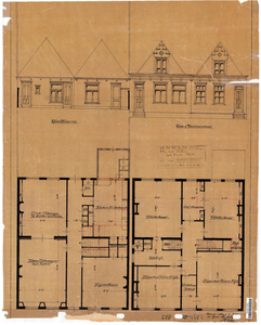 10001254 Plan tot verbouw Grote Oost 41, gevels Trommelstraat en tuinzijde., Hoorn, Grote Oost 41, 1917