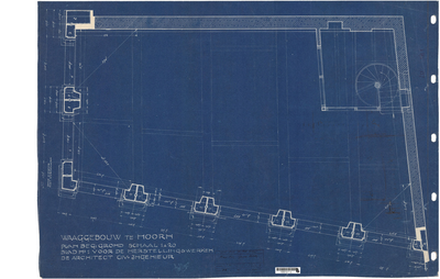 10001271 Waaggebouw te Hoorn, plan begane grond, blad 1 voor de herstellingswerken, Hoorn, Roode Steen 8, 1912