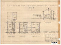 10001334 Schets voor de bouw van arbeiderswoningen na de oorlog: Type E, Hoorn, 1944