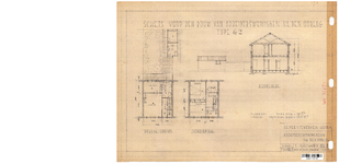 10001337 Schets voor de bouw van arbeiderswoningen na de oorlog: Type G2, Hoorn, 1944