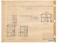 10001344 Schets voor de bouw van arbeiderswoningen na de oorlog: Type O, Hoorn, 1944