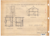 10001346 Schets voor de bouw van arbeiderswoningen na de oorlog: Type P2, Hoorn, 1944