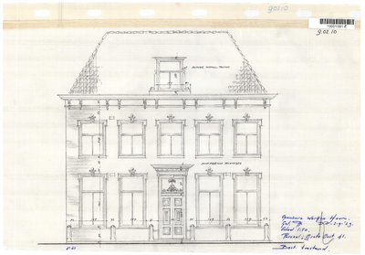 10001591 Tekening bestaande toestand, met maten, Hoorn, Grote Oost 41, 1969