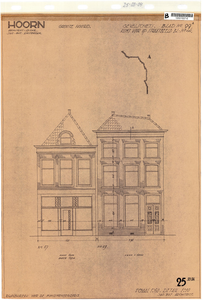 10001657 Geveltekeningen Grote Noord 57 en 59, ongedateerd