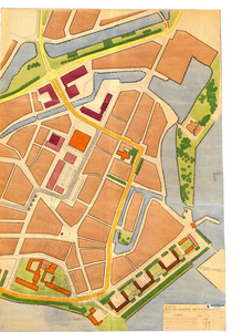 10001906 Schets: regeling bebouwde kom saneringsplan (plan Kom), gekleurde versie van 19-4-1963, deel a, Hoorn, 1962