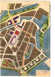 10001907a Schets: regeling bebouwde kom saneringsplan (plan Kom), gekleurde versie van 10-12-1962, deel a, Hoorn, 1962