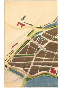 10001907b Schets: regeling bebouwde kom saneringsplan (plan Kom), gekleurde versie van 10-12-1962, deel b, Hoorn, 1962