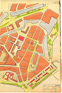 10001908a Schets: regeling bebouwde kom saneringsplan (plan Kom), gekleurde versie van 16-12-1963, deel a, Hoorn, 1962