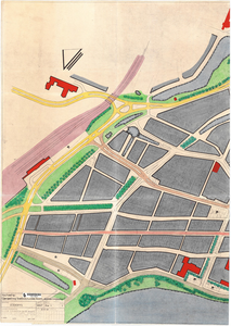 10001909 Schets: regeling bebouwde kom saneringsplan (plan Kom), gekleurde versie van 10-05-1960, deel a, Hoorn, 1960