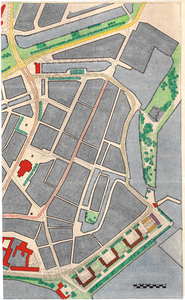 10001909b Schets: regeling bebouwde kom saneringsplan (plan Kom), gekleurde versie van 10-05-1960, deel b, Hoorn, 1960